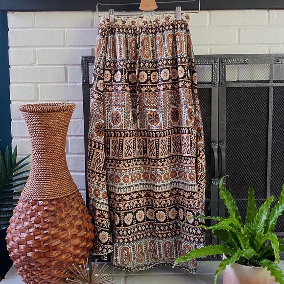 Billabong Orange Printed Maxi Skirt - Picture 1 of 7